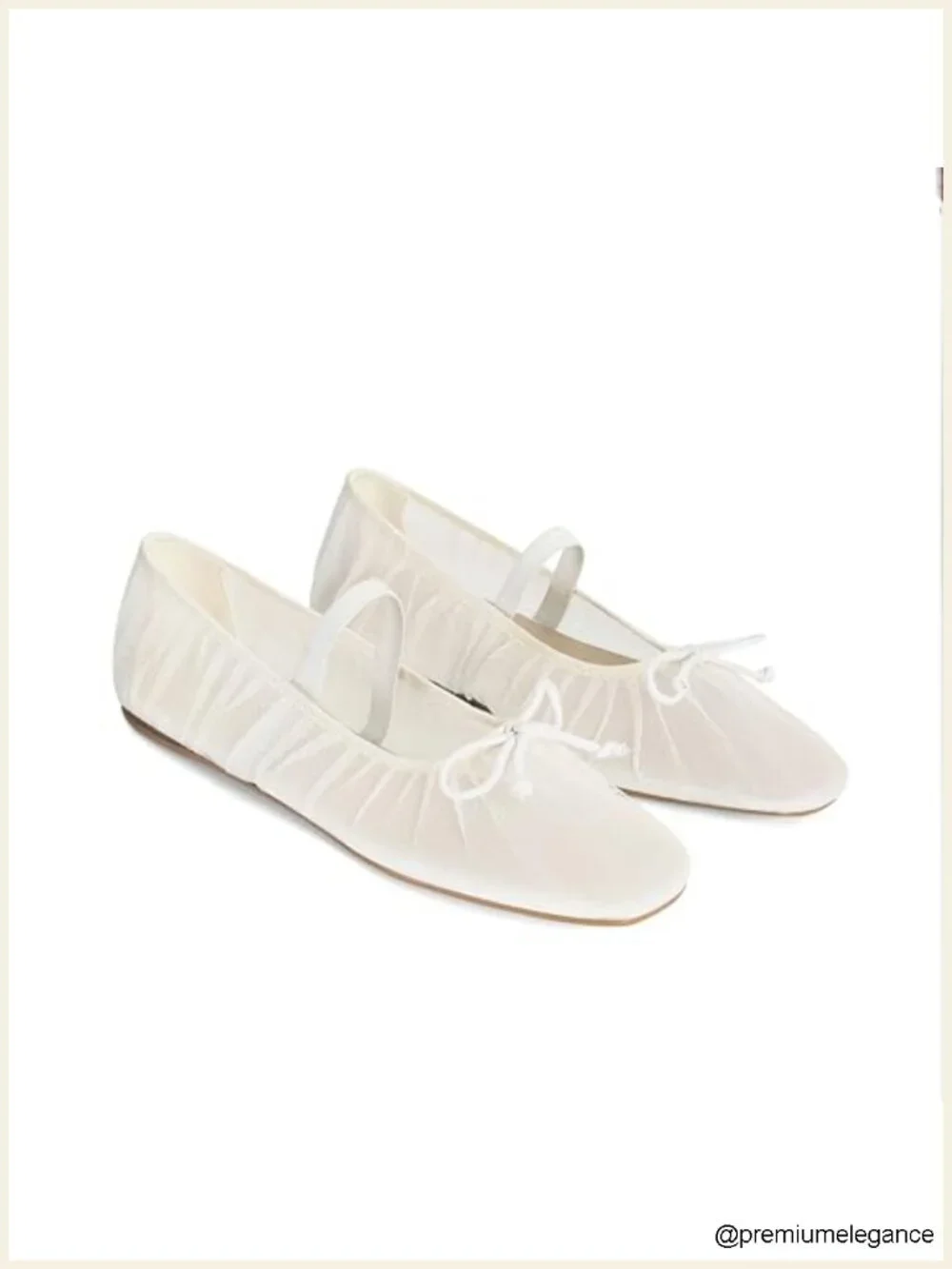 Mesh Ballet Flats Square Toe Mary Jane Flats Tulle Comfortable Shoes with Strap